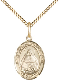 [8294GF/18G] 14kt Gold Filled Saint Marie Magdalen Postel Pendant on a 18 inch Gold Plate Light Curb chain