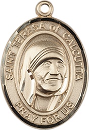 [8295GF] 14kt Gold Filled Saint Teresa of Calcutta Medal