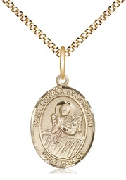 [8297GF/18G] 14kt Gold Filled Saint Lidwina of Schiedam Pendant on a 18 inch Gold Plate Light Curb chain