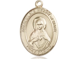[7337KT] 14kt Gold Immaculate Heart of Mary Medal