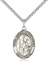 [8300SS/18S] Sterling Silver Saint Joseph of Arimathea Pendant on a 18 inch Light Rhodium Light Curb chain