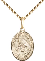 [8301GF/18G] 14kt Gold Filled Saint Margaret of Cortona Pendant on a 18 inch Gold Plate Light Curb chain