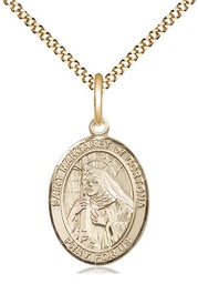 [8301GF/18G] 14kt Gold Filled Saint Margaret of Cortona Pendant on a 18 inch Gold Plate Light Curb chain