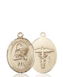 [8003KT9] 14kt Gold Saint Agatha Nurse Medal