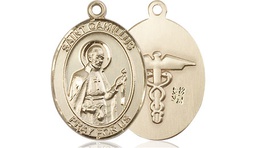 [8019KT9] 14kt Gold Saint Camillus of Lellis Nurse Medal
