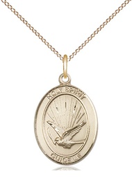 [8044GF/18GF] 14kt Gold Filled Holy Spirit Pendant on a 18 inch Gold Filled Light Curb chain