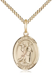 [8310GF/18G] 14kt Gold Filled Saint Roch Pendant on a 18 inch Gold Plate Light Curb chain