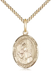 [8311GF/18G] 14kt Gold Filled Saint Elizabeth of the Visitation Pendant on a 18 inch Gold Plate Light Curb chain