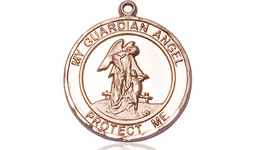 [8118RDKT] 14kt Gold Guardian Angel Medal