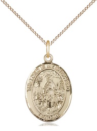 [8119GF/18GF] 14kt Gold Filled Lord Is My Shepherd Pendant on a 18 inch Gold Filled Light Curb chain