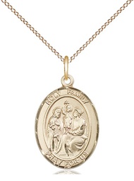[8218GF/18GF] 14kt Gold Filled Holy Family Pendant on a 18 inch Gold Filled Light Curb chain