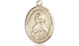 [8337KT] 14kt Gold Immaculate Heart of Mary Medal
