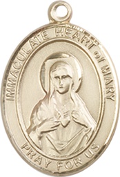 [8337KT] 14kt Gold Immaculate Heart of Mary Medal