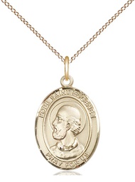 [8352GF/18GF] 14kt Gold Filled Pope St Eugene I Pendant on a 18 inch Gold Filled Light Curb chain