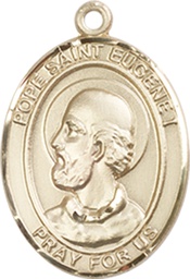 [8352KT] 14kt Gold Pope St Eugene I Medal