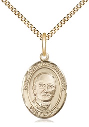 [8327GF/18G] 14kt Gold Filled Saint Hannibal Pendant on a 18 inch Gold Plate Light Curb chain
