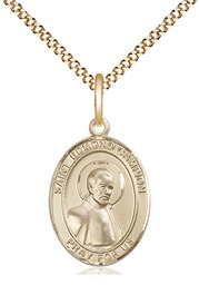 [8333GF/18G] 14kt Gold Filled Saint Edmund Campion Pendant on a 18 inch Gold Plate Light Curb chain