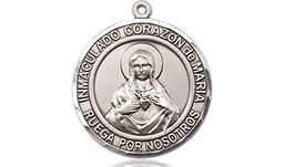 [8337RDSPSS] Sterling Silver Corazon Inmaculado de Maria Medal