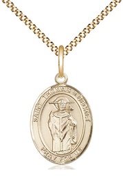 [8344GF/18G] 14kt Gold Filled Saint Thomas A Becket Pendant on a 18 inch Gold Plate Light Curb chain