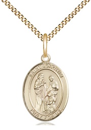 [8348GF/18G] 14kt Gold Filled Saint Joachim Pendant on a 18 inch Gold Plate Light Curb chain