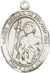 [8353SS] Sterling Silver Saint Adrian of Nicomedia Medal