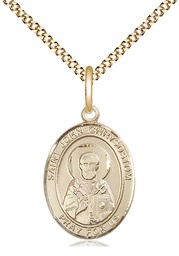 [8357GF/18G] 14kt Gold Filled Saint John Chrysostom Pendant on a 18 inch Gold Plate Light Curb chain