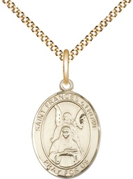 [8365GF/18G] 14kt Gold Filled Saint Frances of Rome Pendant on a 18 inch Gold Plate Light Curb chain