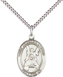 [8365SS/18S] Sterling Silver Saint Frances of Rome Pendant on a 18 inch Light Rhodium Light Curb chain