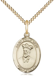 [8369GF/18G] 14kt Gold Filled Saint Philip Neri Pendant on a 18 inch Gold Plate Light Curb chain