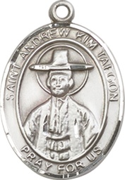 [8373SS] Sterling Silver Saint Andrew Kim Taegon Medal