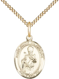 [8375GF/18G] 14kt Gold Filled Saint Simon the Apostle Pendant on a 18 inch Gold Plate Light Curb chain