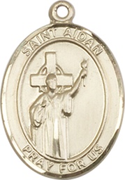 [8381GF] 14kt Gold Filled Saint Aidan of Lindesfarne Medal