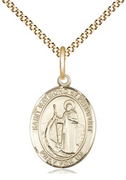 [8385GF/18G] 14kt Gold Filled Saint Raymond of Penafort Pendant on a 18 inch Gold Plate Light Curb chain