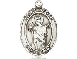 [7293SS] Sterling Silver Saint Aedan of Ferns Medal