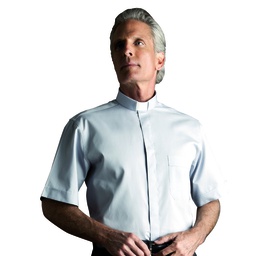 Short Sleeve Slim Fit Clergy Shirt Tab Collar