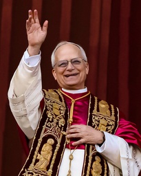 Pope Leo XIV Waving in Celebration Sleeved Print