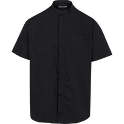 Long Sleeve Black Neckband Extra Ample Shirt 72&quot; Waist