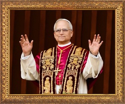 Pope Leo XIV Extending Arms in Blessing Framed Art