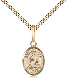 [9020GF/18G] 14kt Gold Filled Saint Charles Borromeo Pendant on a 18 inch Gold Plate Light Curb chain