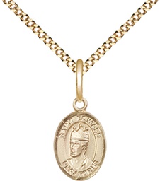 [9026GF/18G] 14kt Gold Filled Saint Edward the Confessor Pendant on a 18 inch Gold Plate Light Curb chain