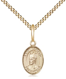 [9026GF/18G] 14kt Gold Filled Saint Edward the Confessor Pendant on a 18 inch Gold Plate Light Curb chain