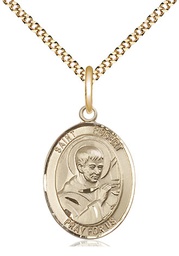 [8096GF/18G] 14kt Gold Filled Saint Robert Bellarmine Pendant on a 18 inch Gold Plate Light Curb chain