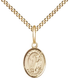 [9031GF/18G] 14kt Gold Filled Saint Elmo Pendant on a 18 inch Gold Plate Light Curb chain