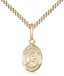 [9033GF/18G] 14kt Gold Filled Saint Elizabeth of Hungary Pendant on a 18 inch Gold Plate Light Curb chain