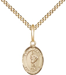 [9034GF/18G] 14kt Gold Filled Saint Florian Pendant on a 18 inch Gold Plate Light Curb chain