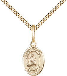 [9042GF/18G] 14kt Gold Filled Saint Gerard Majella Pendant on a 18 inch Gold Plate Light Curb chain