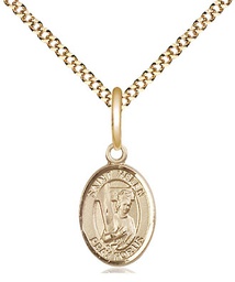 [9043GF/18G] 14kt Gold Filled Saint Helen Pendant on a 18 inch Gold Plate Light Curb chain