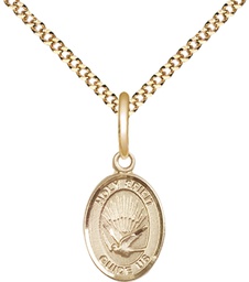 [9044GF/18G] 14kt Gold Filled Holy Spirit Pendant on a 18 inch Gold Plate Light Curb chain