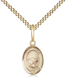 [9044GF/18G] 14kt Gold Filled Holy Spirit Pendant on a 18 inch Gold Plate Light Curb chain