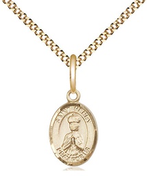 [9046GF/18G] 14kt Gold Filled Saint Henry II Pendant on a 18 inch Gold Plate Light Curb chain